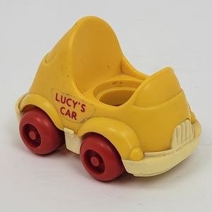 Vintage1952 Aviva Toys~Peanuts Lucy's Car Yellow Red 3" United Feature Syndicate